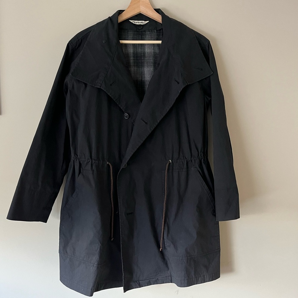 Vintage Issey Miyake Plantation Trench Coat Jacket in Navy
